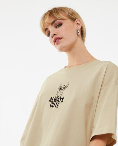 T-shirt oversize Stitch beige - Pimkie