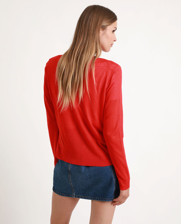 Gilet maille fine rouge - Pimkie