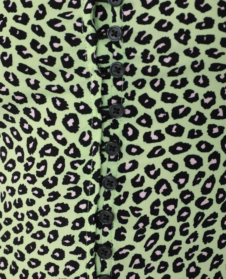Robe léopard volantée vert - Pimkie