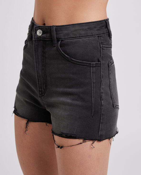 Short en jean destroy taille haute noir - Pimkie