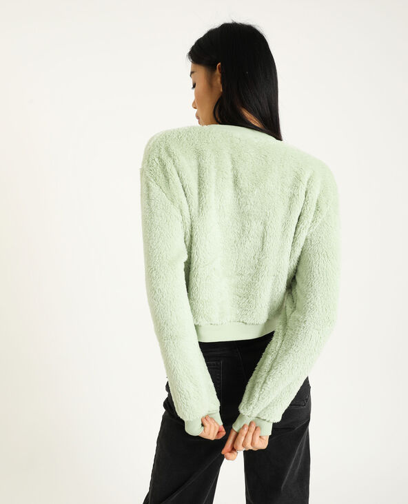 Sweat court peluche vert clair - Pimkie