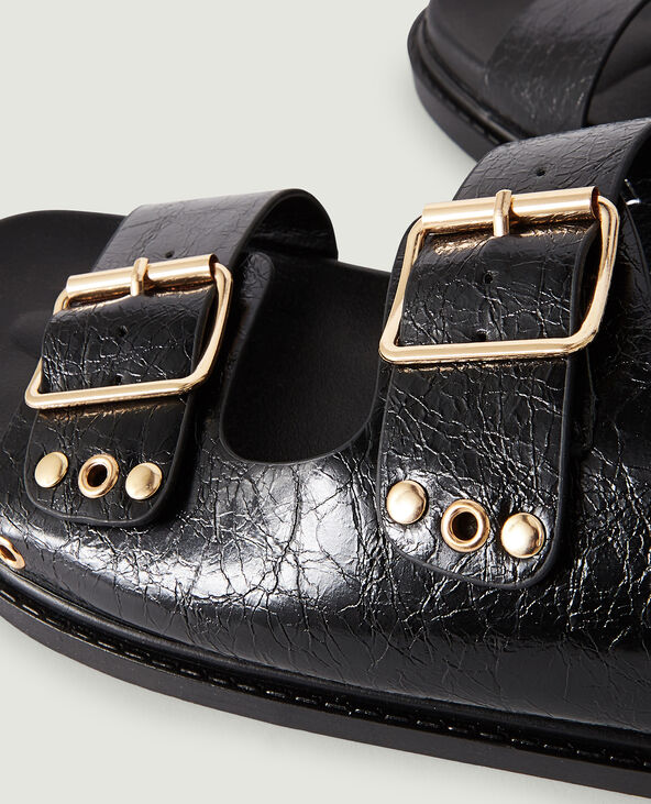 Mules à boucles noir - Pimkie