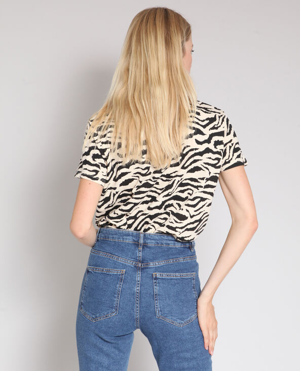T-shirt zébré beige - Pimkie