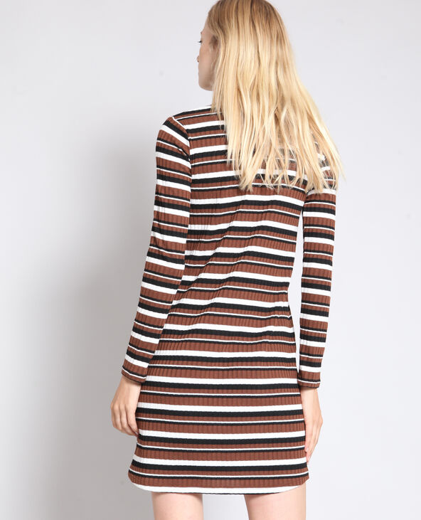 Robe pull rayée beige - Pimkie