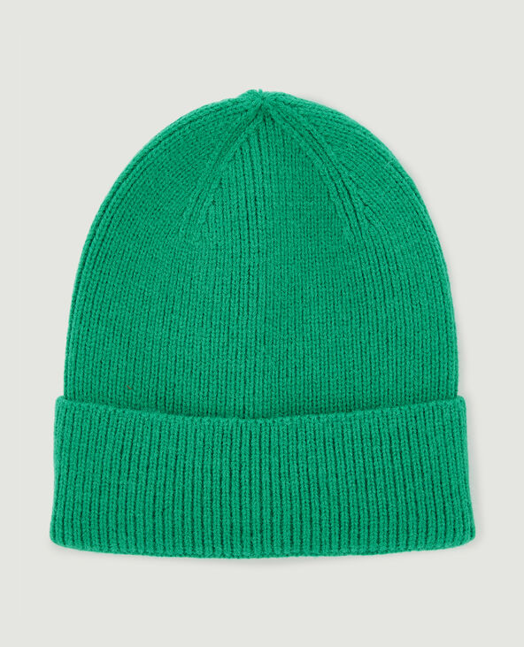 Bonnet avec revers vert - Pimkie