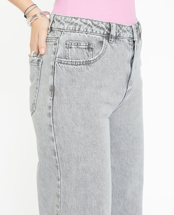 Jean wide taille haute gris clair - Pimkie