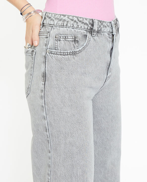 Jean wide taille haute gris clair - Pimkie