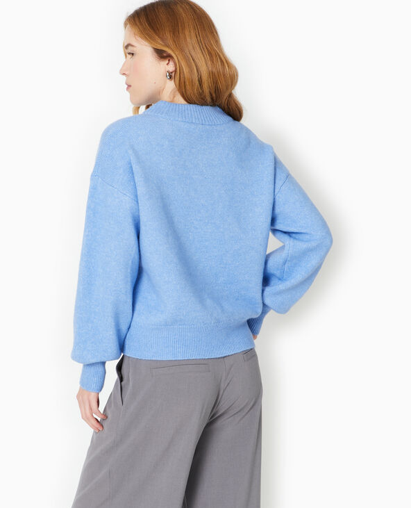 Pull col V en maille bleu clair - Pimkie