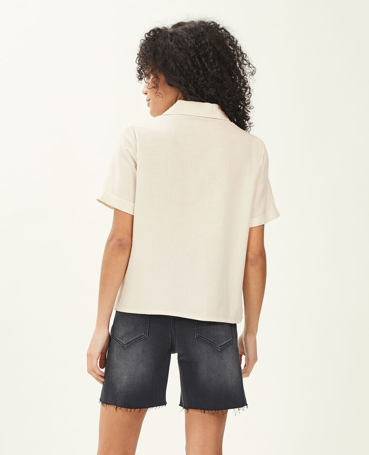 Chemise courte avec lin beige - Pimkie
