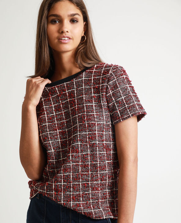 T-shirt tweed rouge - Pimkie