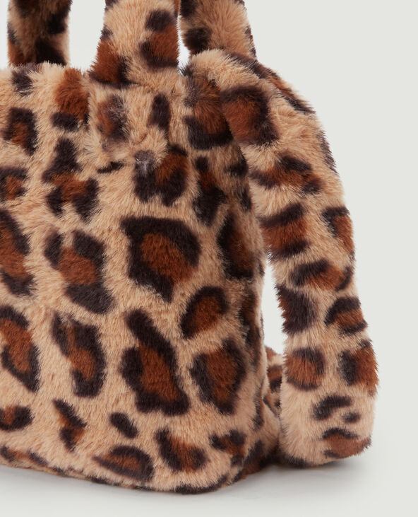 Sac en fausse fourrure motif léopard beige - Pimkie