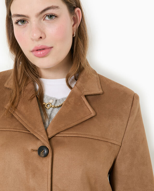 Trench oversize en suédine beige - Pimkie