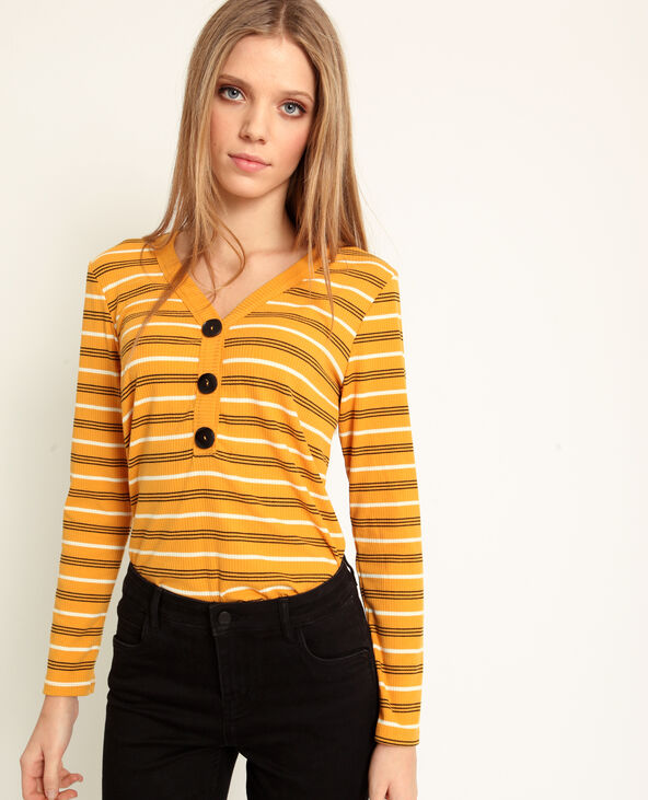 T-shirt rayé jaune ocre - Pimkie