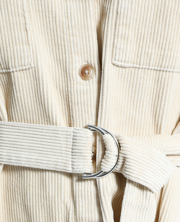 Surchemise en velours avec ceinture beige - Pimkie