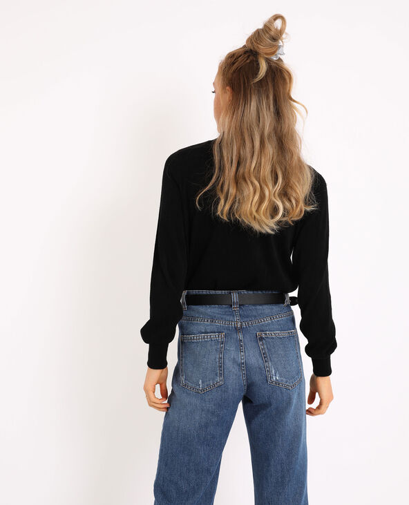 Gilet grosse maille noir - Pimkie