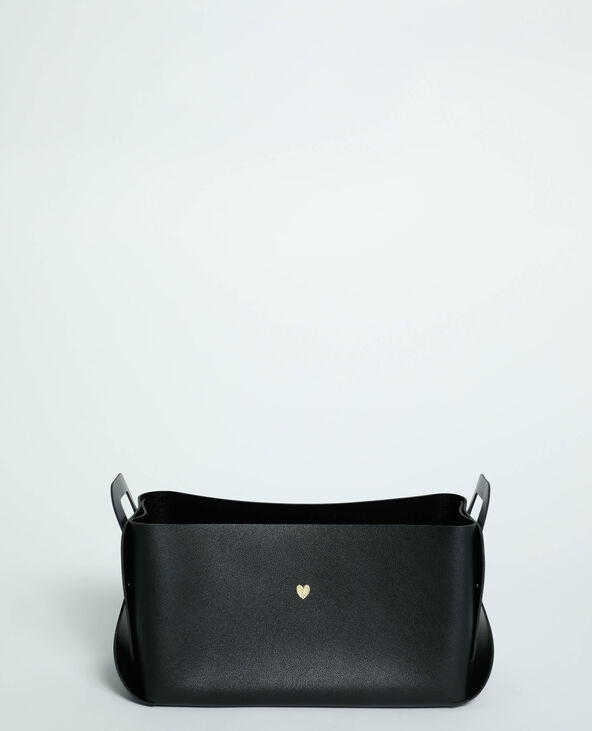 Grande box de rangement en simili cuir noir - Pimkie