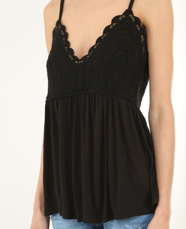 Top en crochet noir - Pimkie