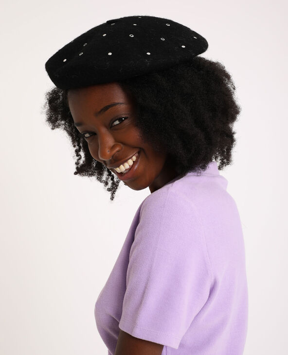 Beret en laine noir - Pimkie