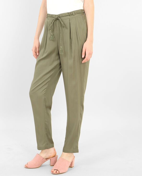 Pantalon fluide vert de gris - Pimkie