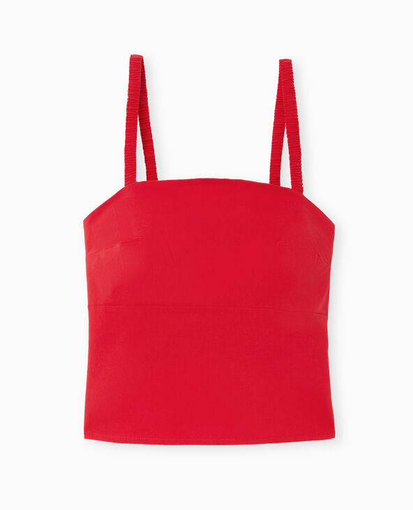 Top dos-nu avec bretelles élastiquées rouge - Pimkie
