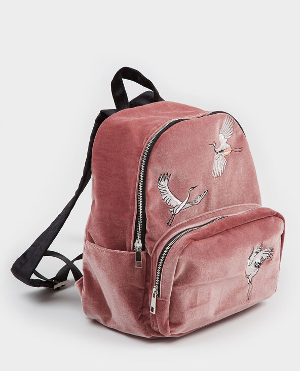 Sac à dos velours rose clair - Pimkie