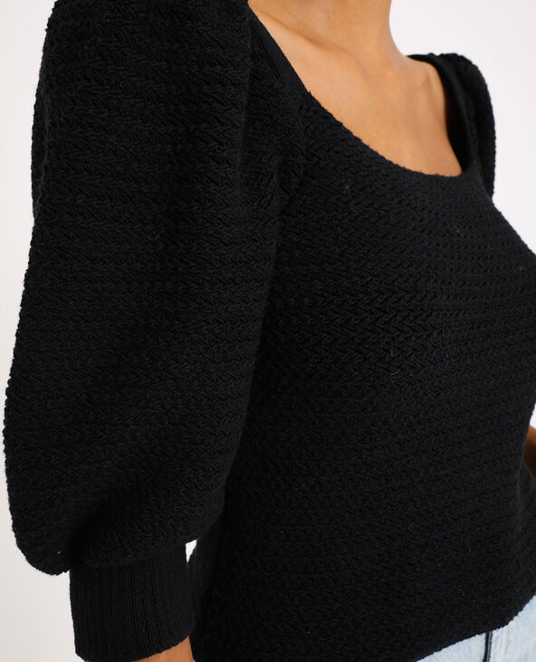 Pull à manches bouffantes noir - Pimkie