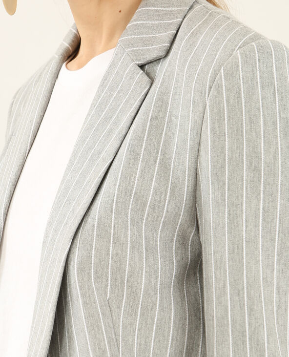 Blazer à rayures gris foncé - Pimkie