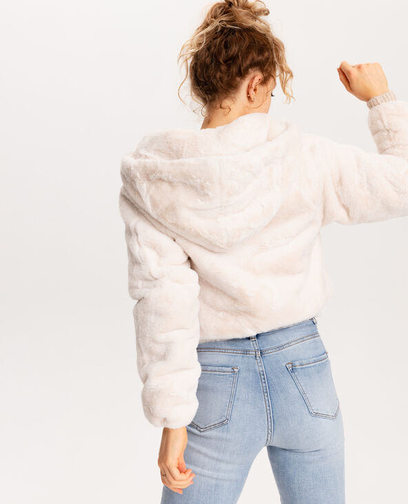 Veste fausse fourrure shop blanche femme