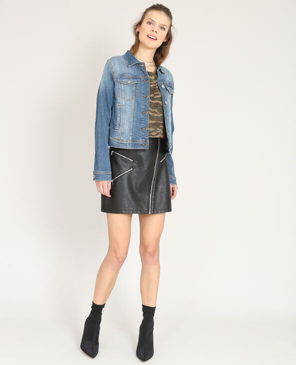Vest en jean courte bleu foncé - Pimkie