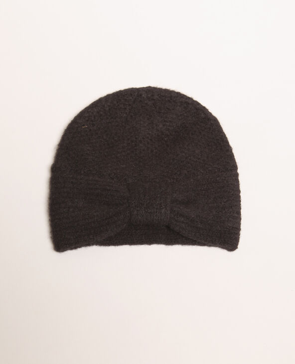 Bonnet avec nœud noir - Pimkie