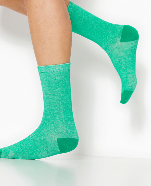 Chaussettes en maille chinée vert clair - Pimkie