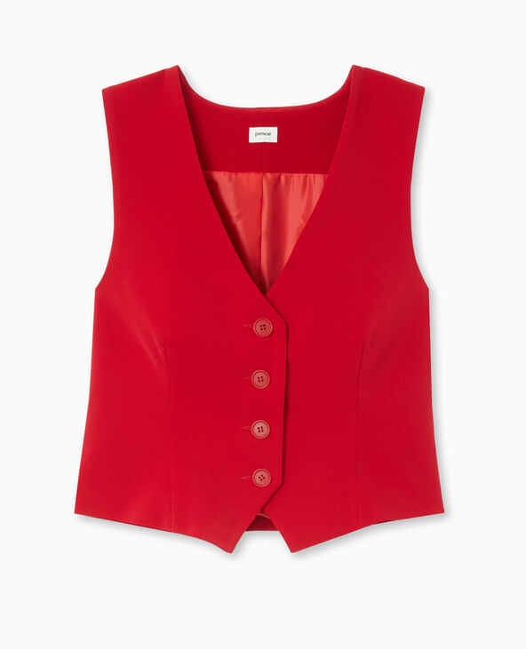 Gilet barman city rouge - Pimkie
