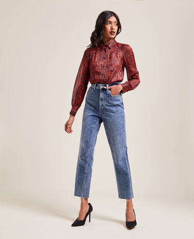 Chemise à fronces rouge - Pimkie
