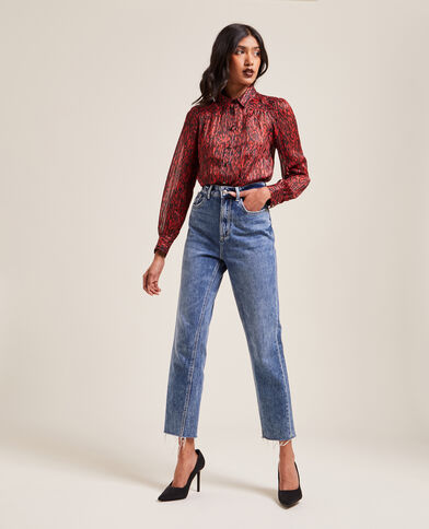 Chemise à fronces rouge - Pimkie