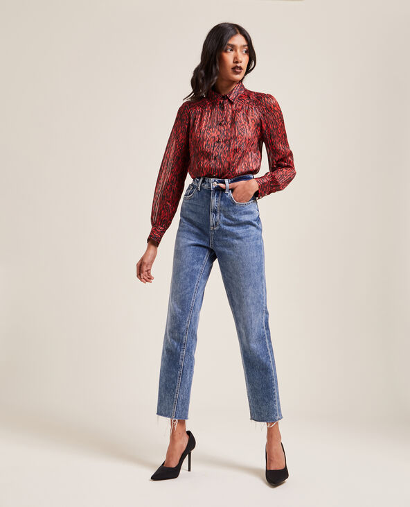 Chemise à fronces rouge - Pimkie