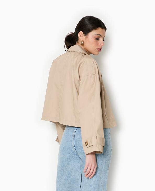 Trench court en toile beige - Pimkie