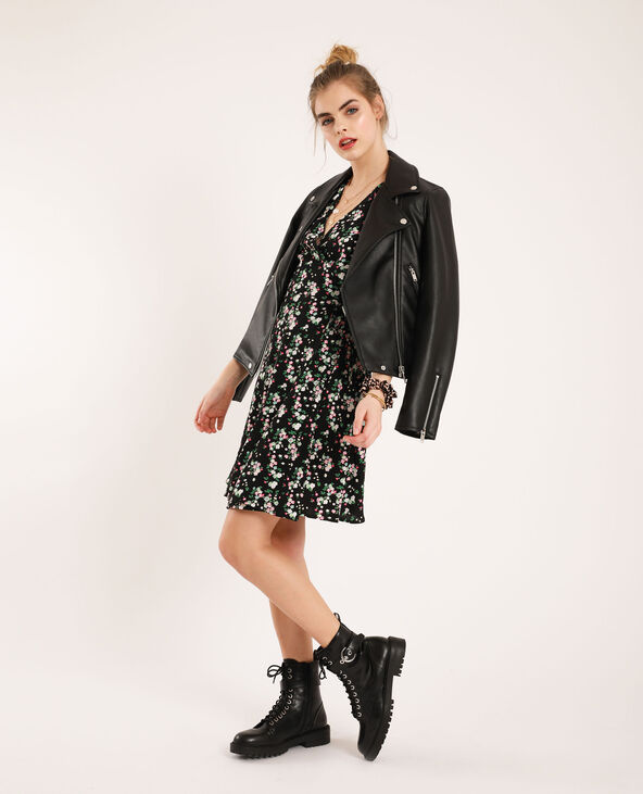 Robe portefeuille noir - Pimkie