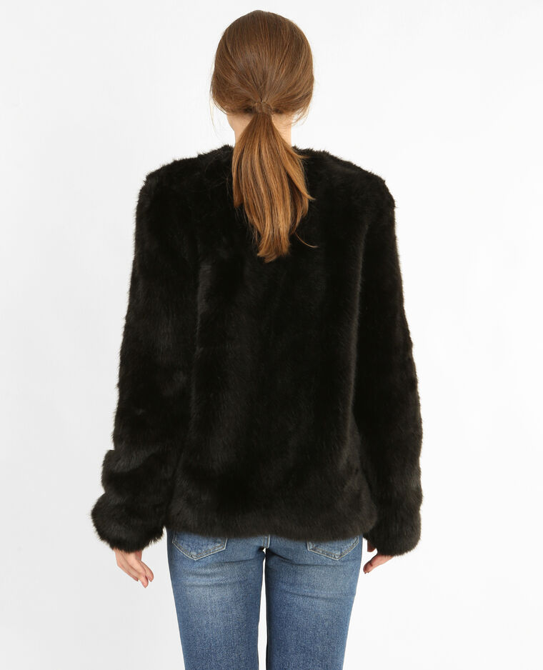 Veste fausse fourrure noir - Pimkie