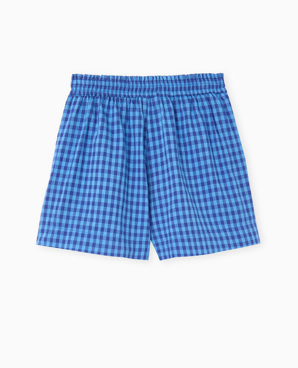 Short taille élastiquée motif vichy bleu - Pimkie