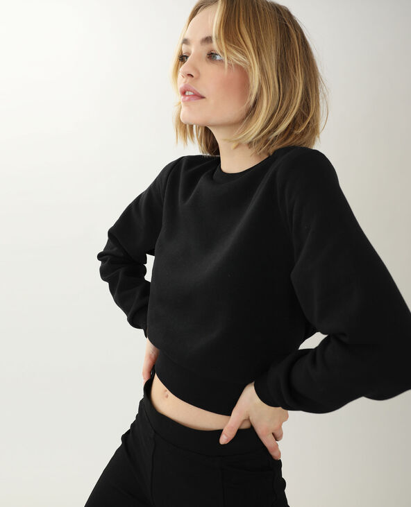 Sweat ouverture dos noir - Pimkie