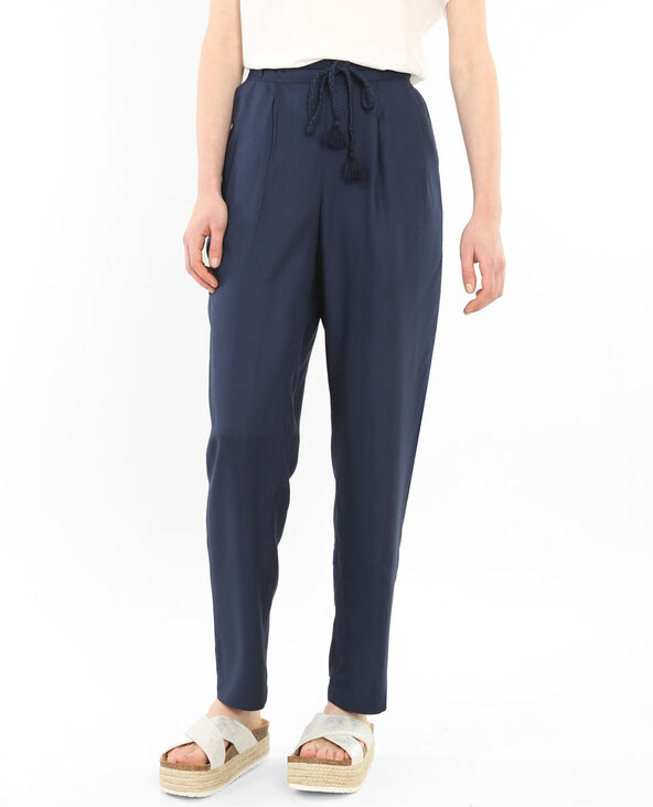 Pantalon fluide bleu marine - Pimkie