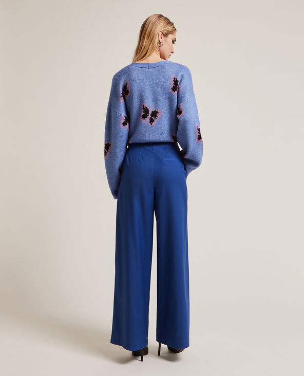 Pantalon large en toile bleu marine - Pimkie