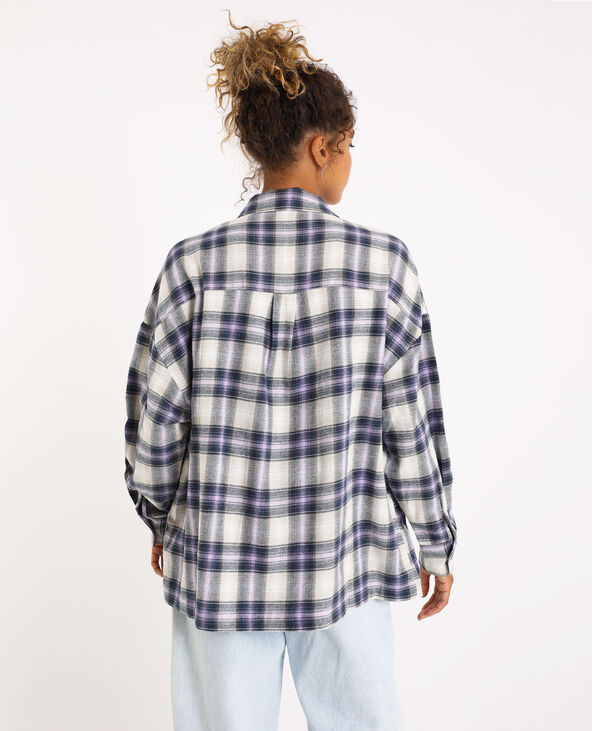Chemise oversized à carreaux blanc - Pimkie