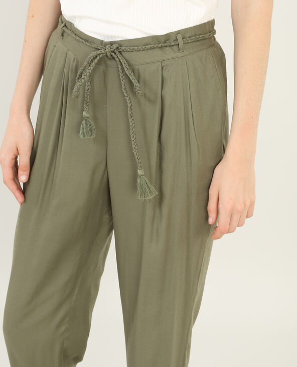 Pantalon fluide vert de gris - Pimkie
