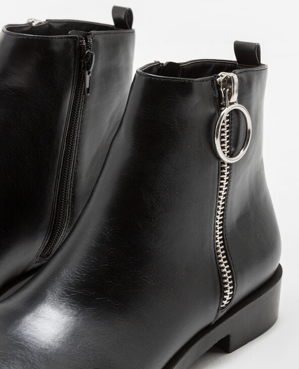 Bottines plates zippées noir - Pimkie