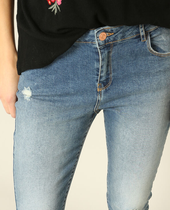 Jean skinny destroy bleu foncé - Pimkie