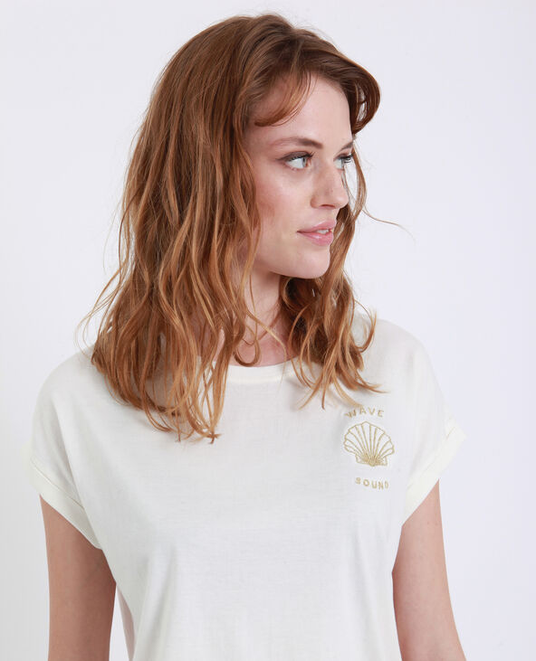 T-shirt coquillage écru - Pimkie