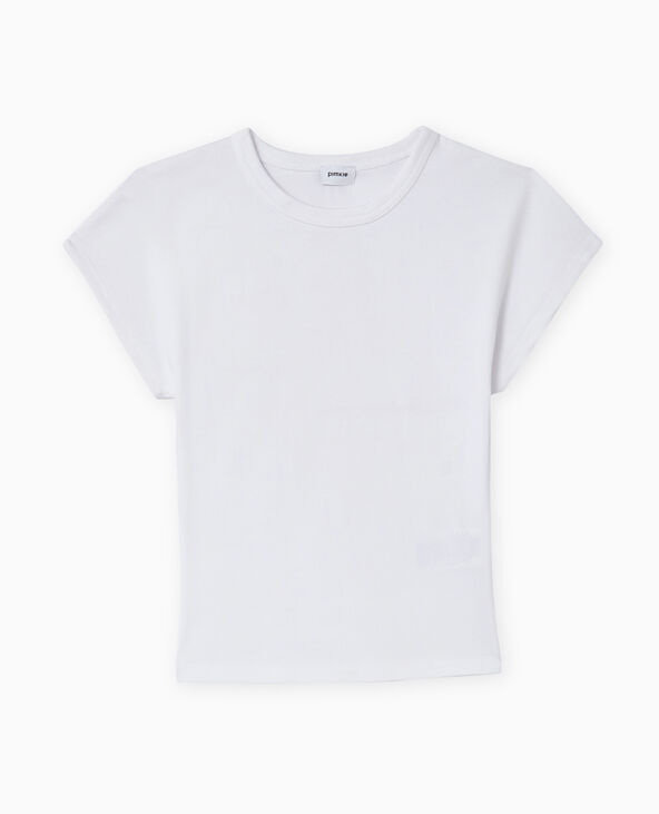 T-shirt ajusté manches raccourcies blanc - Pimkie