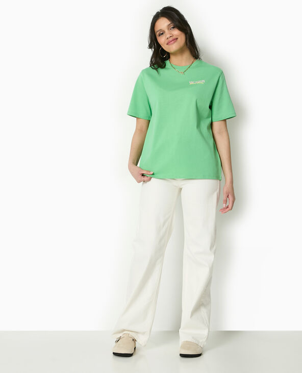 T-shirt oversize avec print devant et dos vert clair - Pimkie