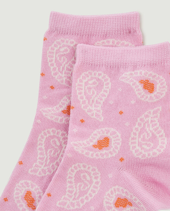 Paire de chaussettes motif paisley rose - Pimkie
